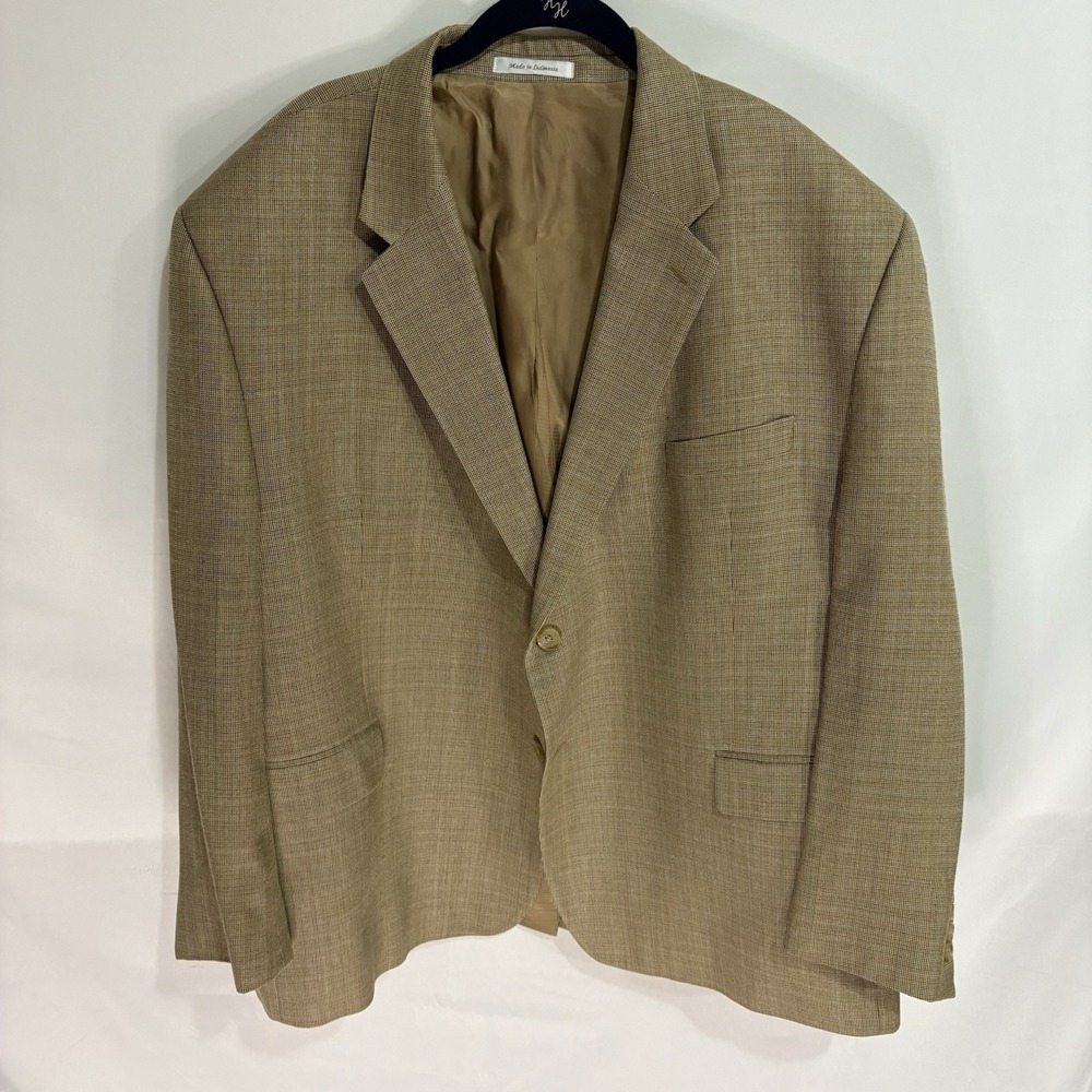 Lauren Ralph Lauren Mens Brown Silk Wool Tweed Blazer Jacket 50S